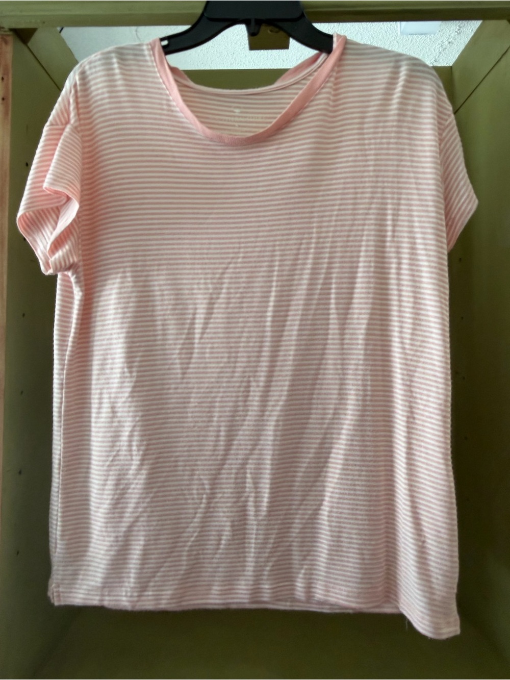 The Southern Shirt Company Pink & White Striped Short Sleeve Tee